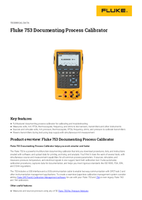 Thumbnail of document Data Sheet - 753 Documenting Process Calibrator